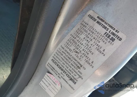 2000 Isuzu Rodeo Ls/Lse/S 3.2L from USA, damaged, VIN 4S2CK58W9Y4328068